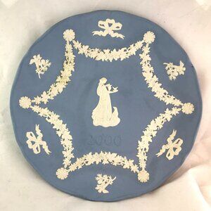Wedgwood Jasperware 2000 Collector Plate – Blue 7.25" Neoclassical Decor